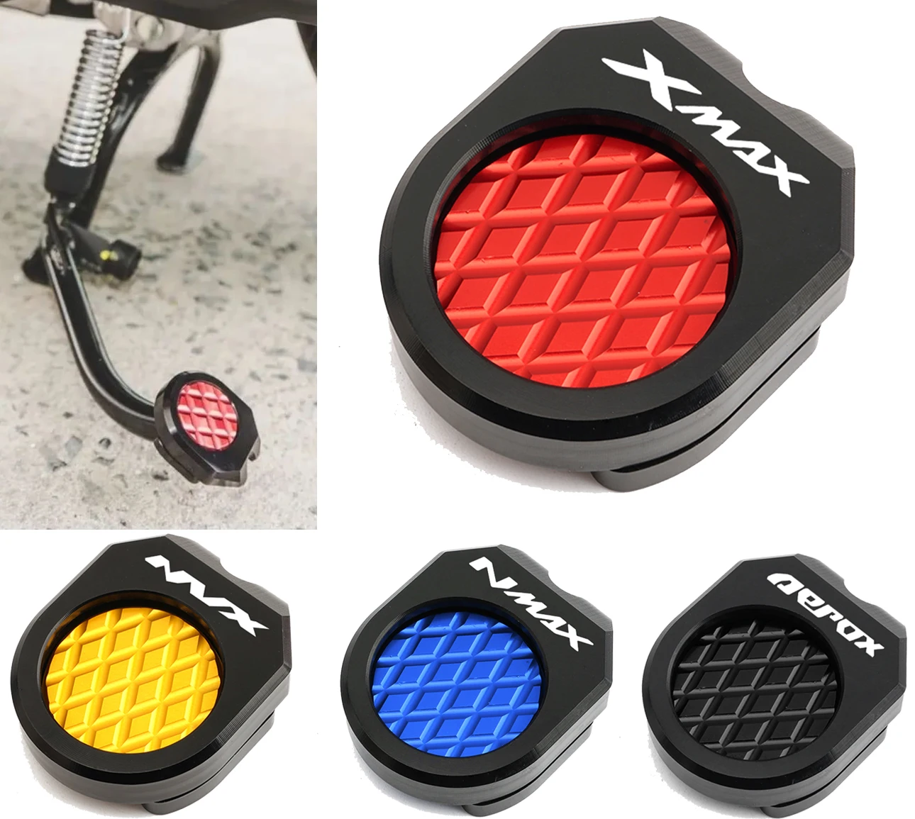 For YAMAHA AEROX Nmax 125 155 XMAX 250 300 400 Nvx 155 Motorcycle Centre Mount Foot Kickstand Extender Enlarger Pad Accessories