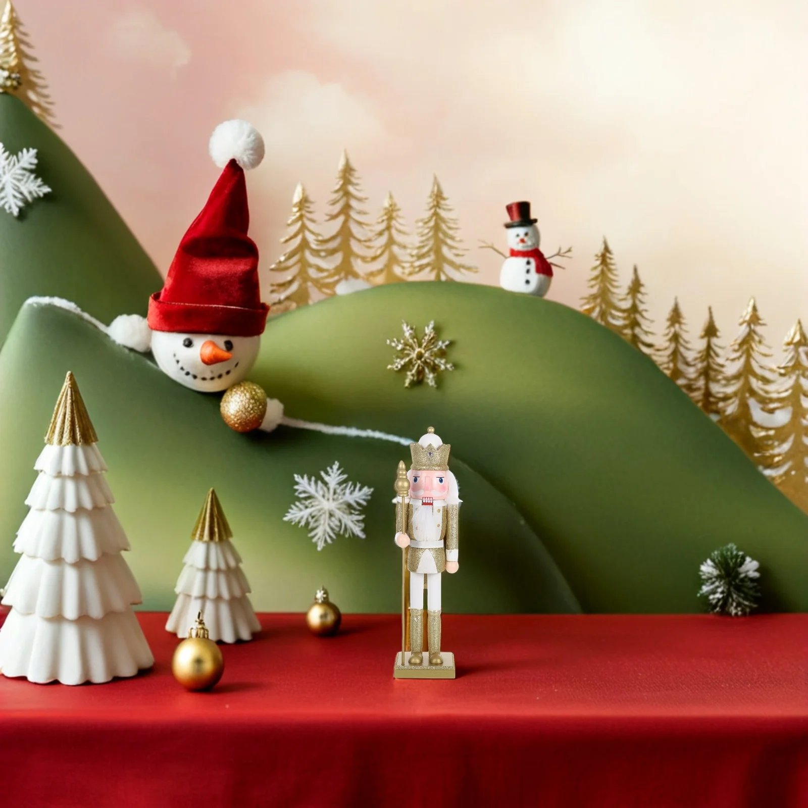 

38Cm Christmas Nutcracker Soldier Wooden Decoration Vibrant Traditional Holiday Ornament For Desktop Shelf Table Display