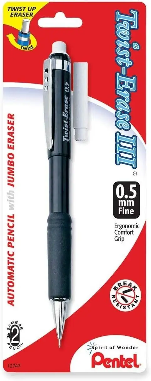 

Twist-Erase Automatic Pencil with 0.5mm Lead, Assorted Colors, 1 Pack