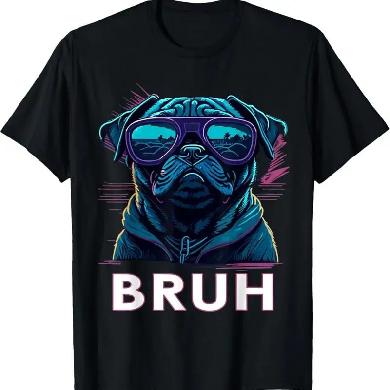 Cool Pug says _Bruh_ Dog Funny Humor Fashion Kids T Shirt