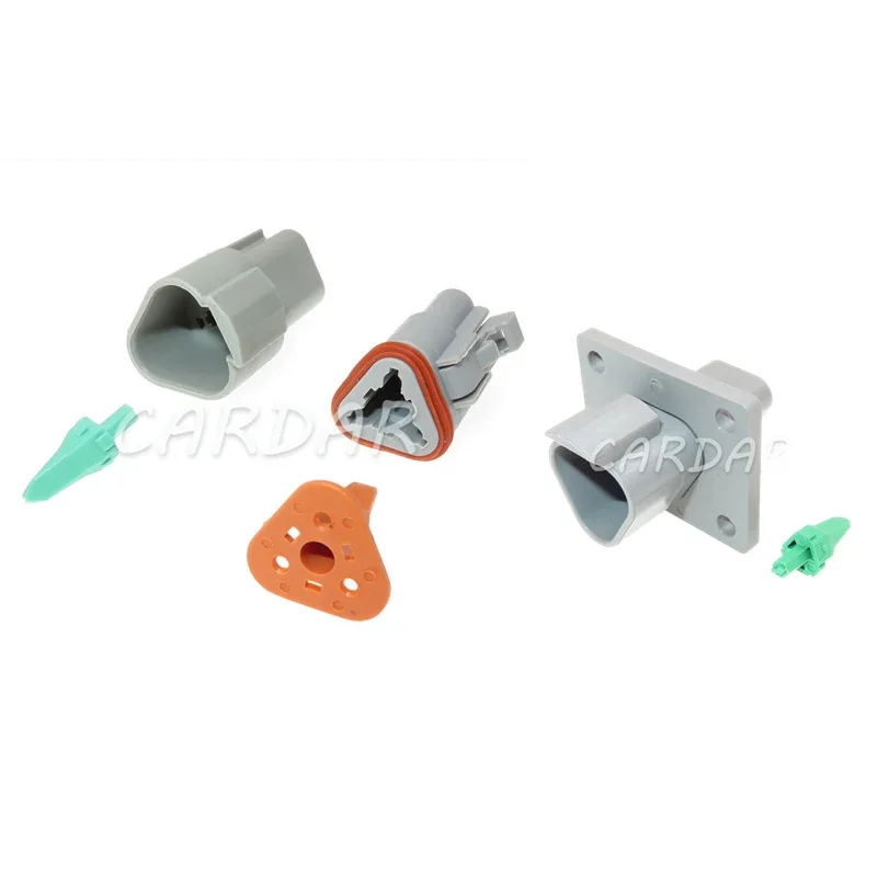 1 Set 3 Pin DT06-3S DT04-3P DT04-3P DT Auto Deutsch Connector AC Assembly Car Plug With Terminals For Excavator Truck Cars