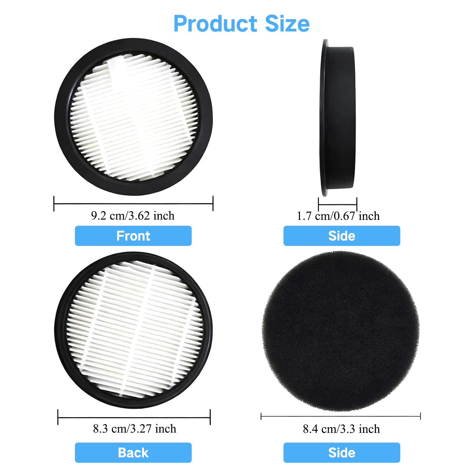 HOMETIMES Hepa Filter Only for Laresar Elite 3 Battery Vacuum Cleaner image 2