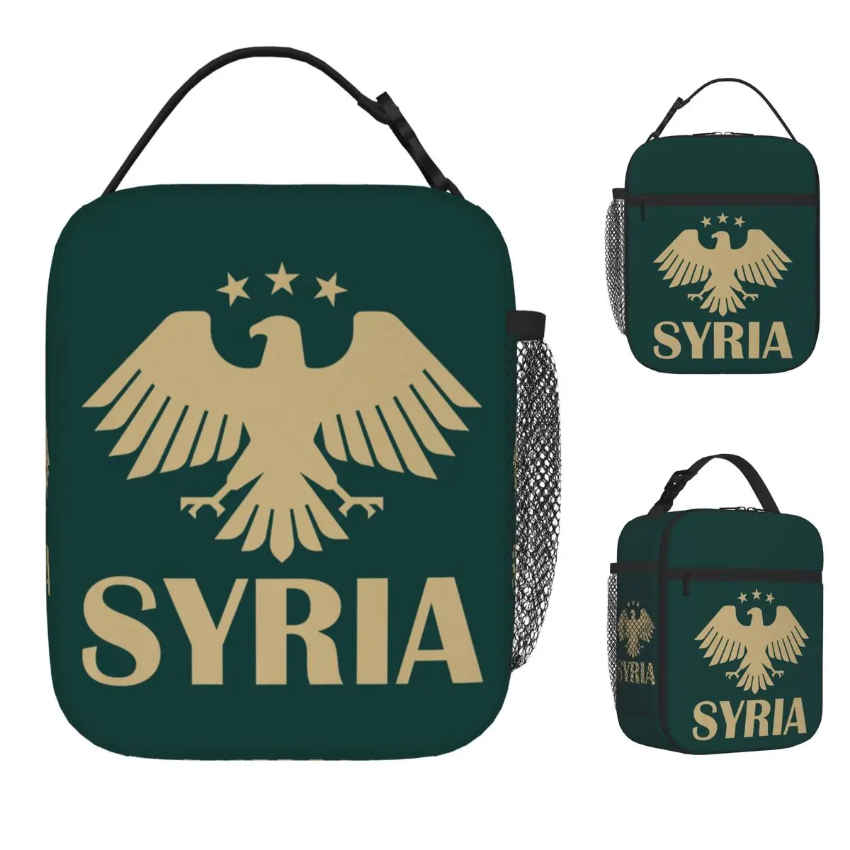 Eagle Of Syria 2025 Symbol Thermal Insulated Lunch Bag for School Syrian Proud Portable Food Bag Cooler Thermal Food Box