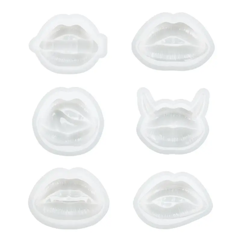 6Piece Epoxy Silicone Mold For Resin Casting Crafts DIY Keychain Making Pendants Ornaments Decoration White Eco-Friendly