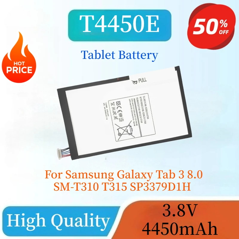 

High Quality T4450E 3.8V 4450mAh Replaceable Tablet Battery For Samsung Galaxy Tab 3 8.0 SM-T310 T315 SP3379D1H