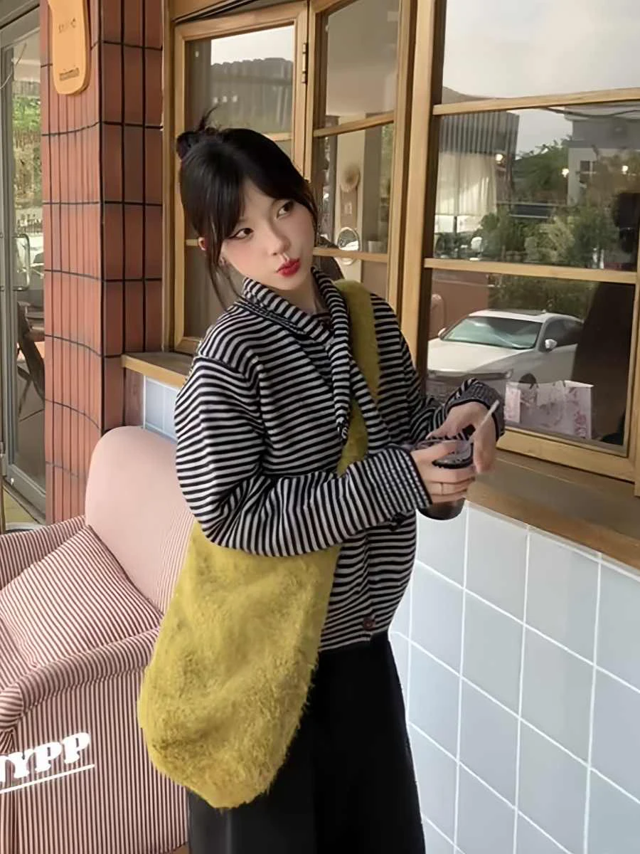 

Модный полосатый вязаный шарф, дизайн, женский кардиган, универсальный слинг, осень-зима, Новое поступление, корейский теплый топ