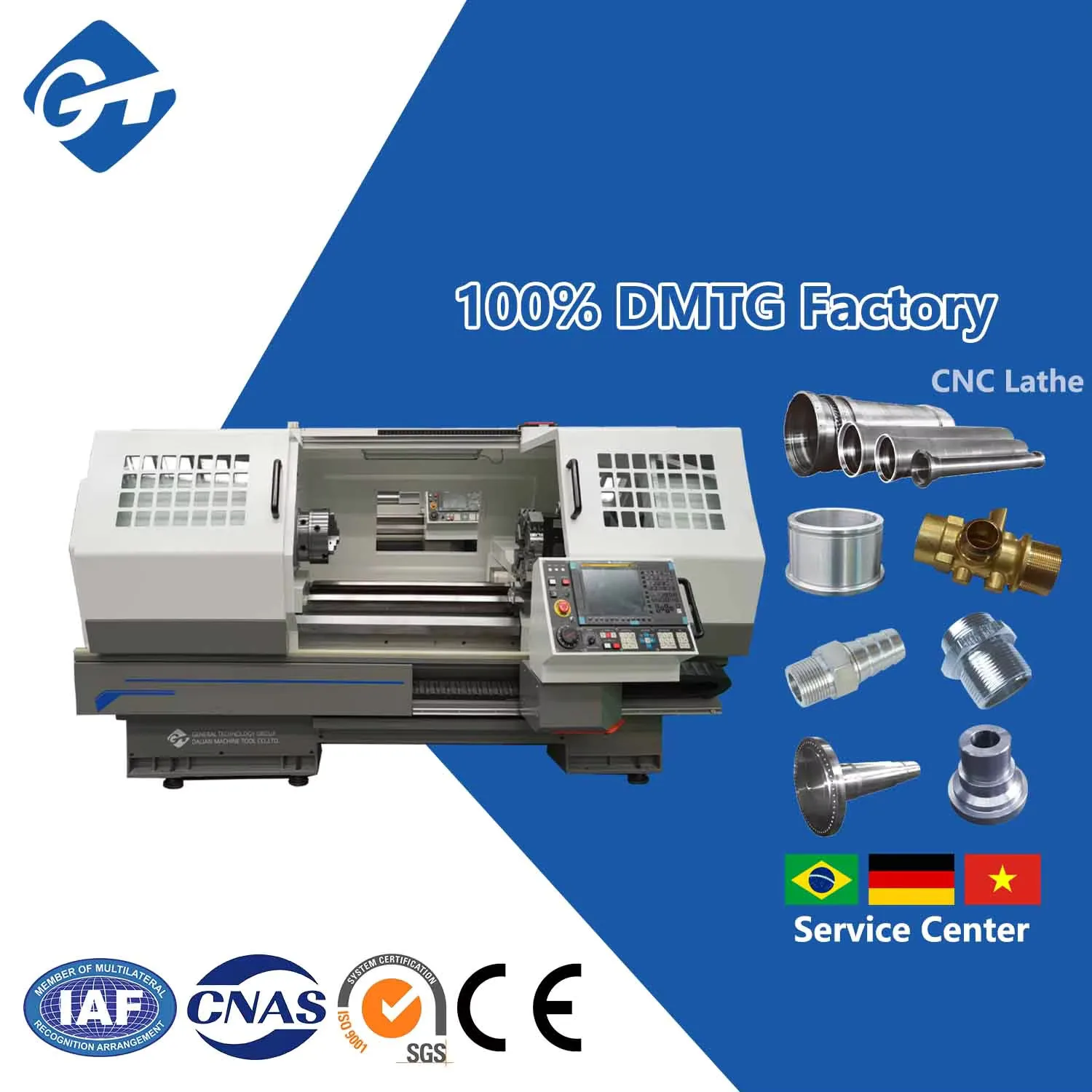 GT DMTG CK6150 デスクトップ建設 Torno 金属水平 CNC 旋盤販売大連ハイン