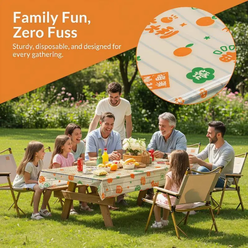 Elastic Tablecloth 10Pcs Plastic Disposable Oil Proof Table Cover for Home Kitchen Restaurant Celebration