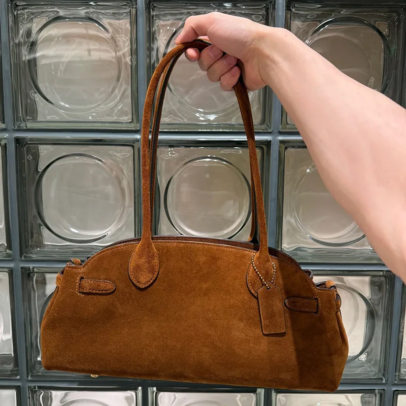 

Vintage Women's Shoulder Bag Fashion Brand Frosted Suede Wallet Autumn New Casual Versatile Commuting Zipper Women's Handbag