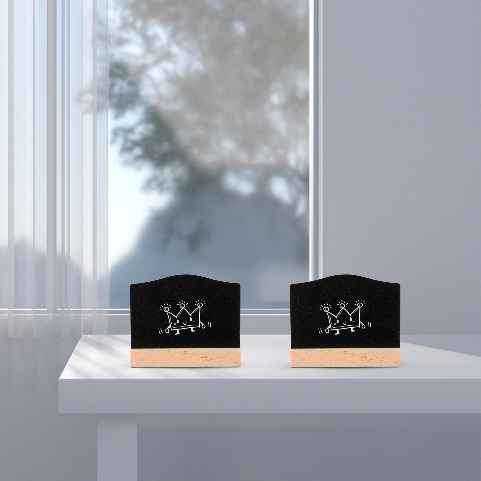 Mini Wooden Blackboard Double-Sided Writing Board Stand For Bedroom Living Room Kitchen Wedding Party Chalk Message Sign