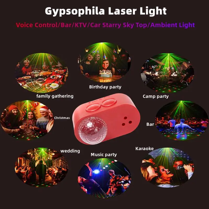 

MiniLaserLED Magic Ball Light Mini Disco Flash Stage Lighting Rotating Home Nightclub Can Be Used For Bar KTV Disco Family Party