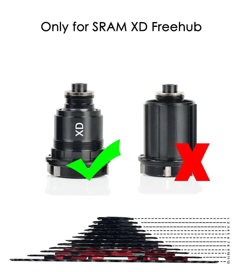 Xd Mountainbike Freilauf 12-Gang Stahl MTB Fahrrad Kassette Schwungrad 9-50t 10-50t 10-52t für sram – Detail 6