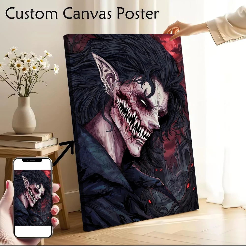 

Demonic Creature Ruins Castle Canvas Poster Pictures Wall Art Canvas Painting for Fans Specialty and Themed Home Decor Bedroom