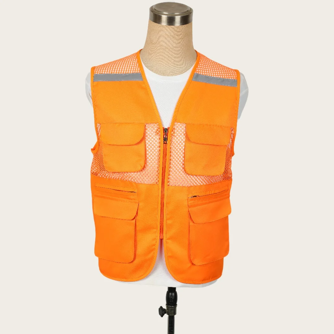 

2025 Outdoor Multi-Pocket Work Vest Fishing Vest Business Suit Vest For Volunteers Travel Photography Advertising With Logo