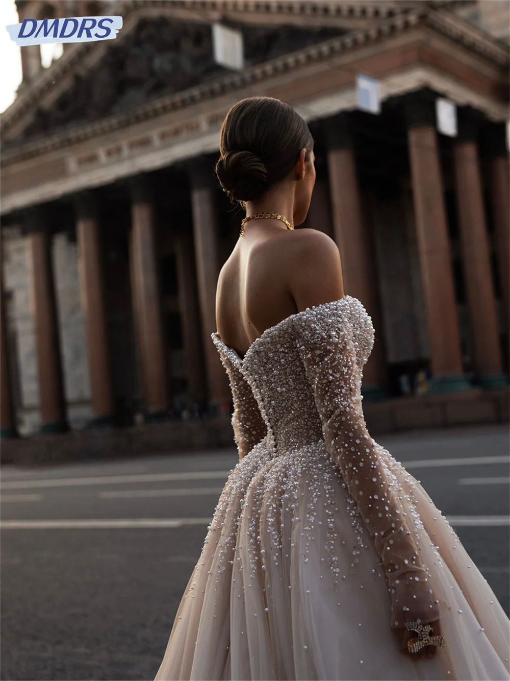 Bezaubernde schulterfreie Brautkleider 2024, elegantes A-Linien-Hochzeitskleid, bezauberndes bodenlanges Kleid, Vestidos De Novia