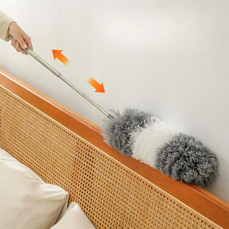 Extendable Feather Duster Static Adsorption Duster for Ceiling Home Cleaning Dust Removal Tool
