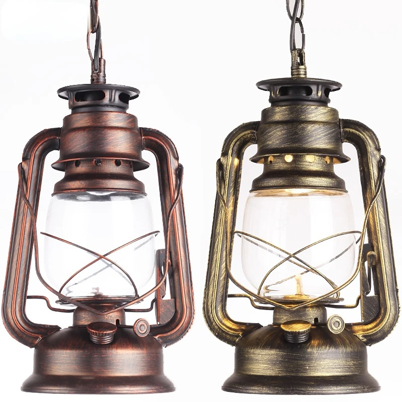 Vintage Kerosene Pendant Lights Industrial Pendant Lamp Retro Hanging Lamp for Kitchen Home Bedroom Living Room Restaurant E27