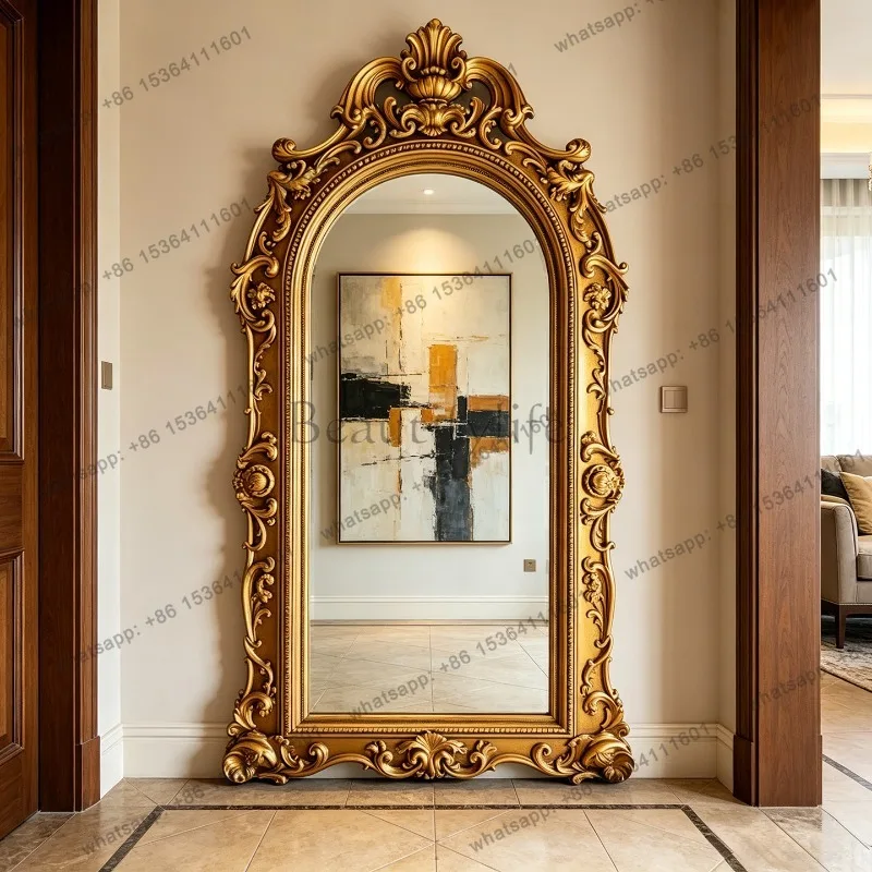 LD Big Funky Mirror Floor Luxury Nordic Bathroom Bedroom Girls Standing Full Body Mirror Living Room   Home Decorations