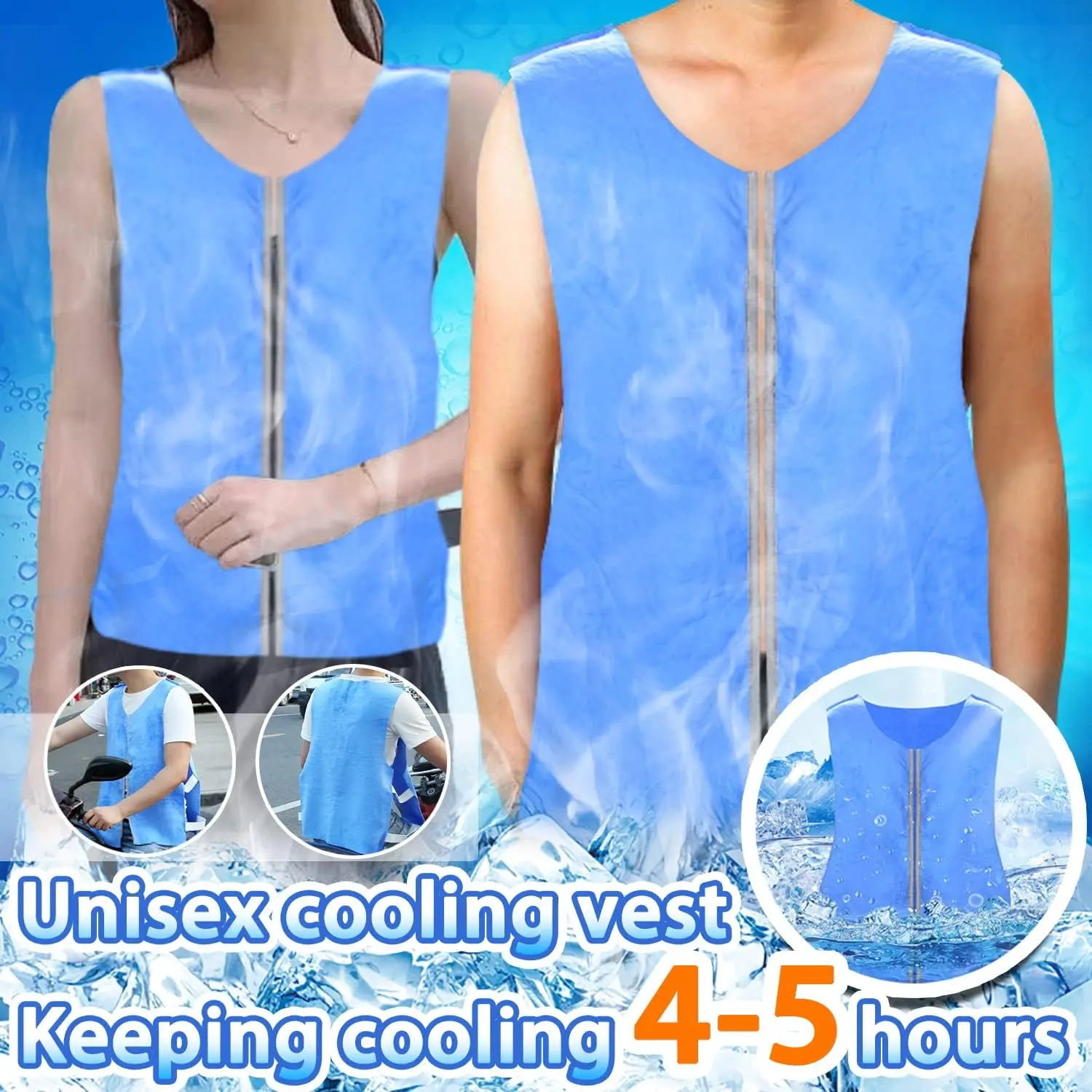 Universal Summer Ice Cooling Vest Outdoor Riding Fishing Sports Ice Vest Riding Fishing Hiking Camping Workout