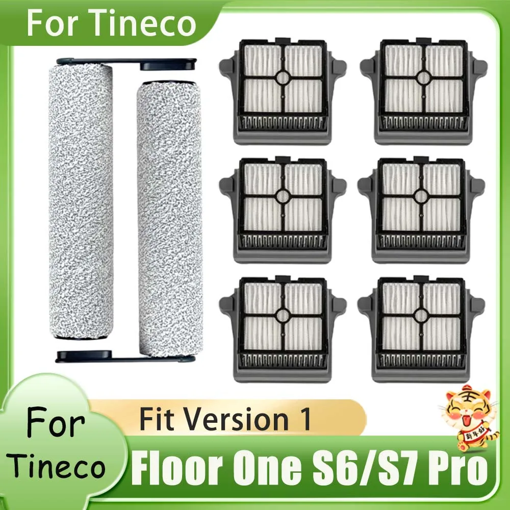 Filters For Tineco Floor One S6/S7 Pro Version1 Wet Dry Vacuum Cleaner Replacement Parts Heap Filter Roller Brush Accessories