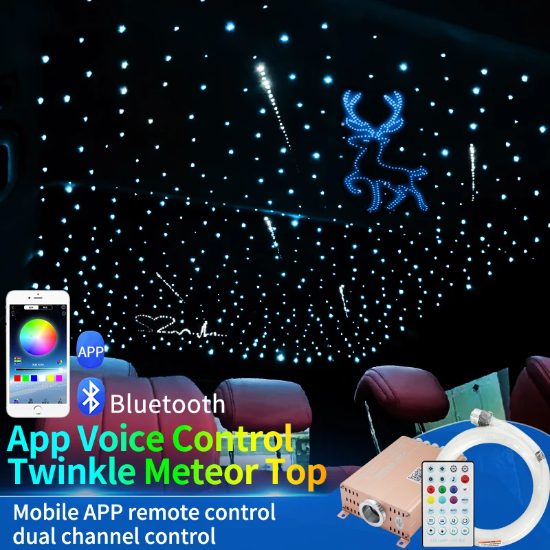 26W Rgbw Full Color 12V Car Starry Sky Ceiling Music Voice Controlled Flashing Starry Sky Colorful Galaxy White Light Breathing Ceiling Atmosphere Starry Sky Light