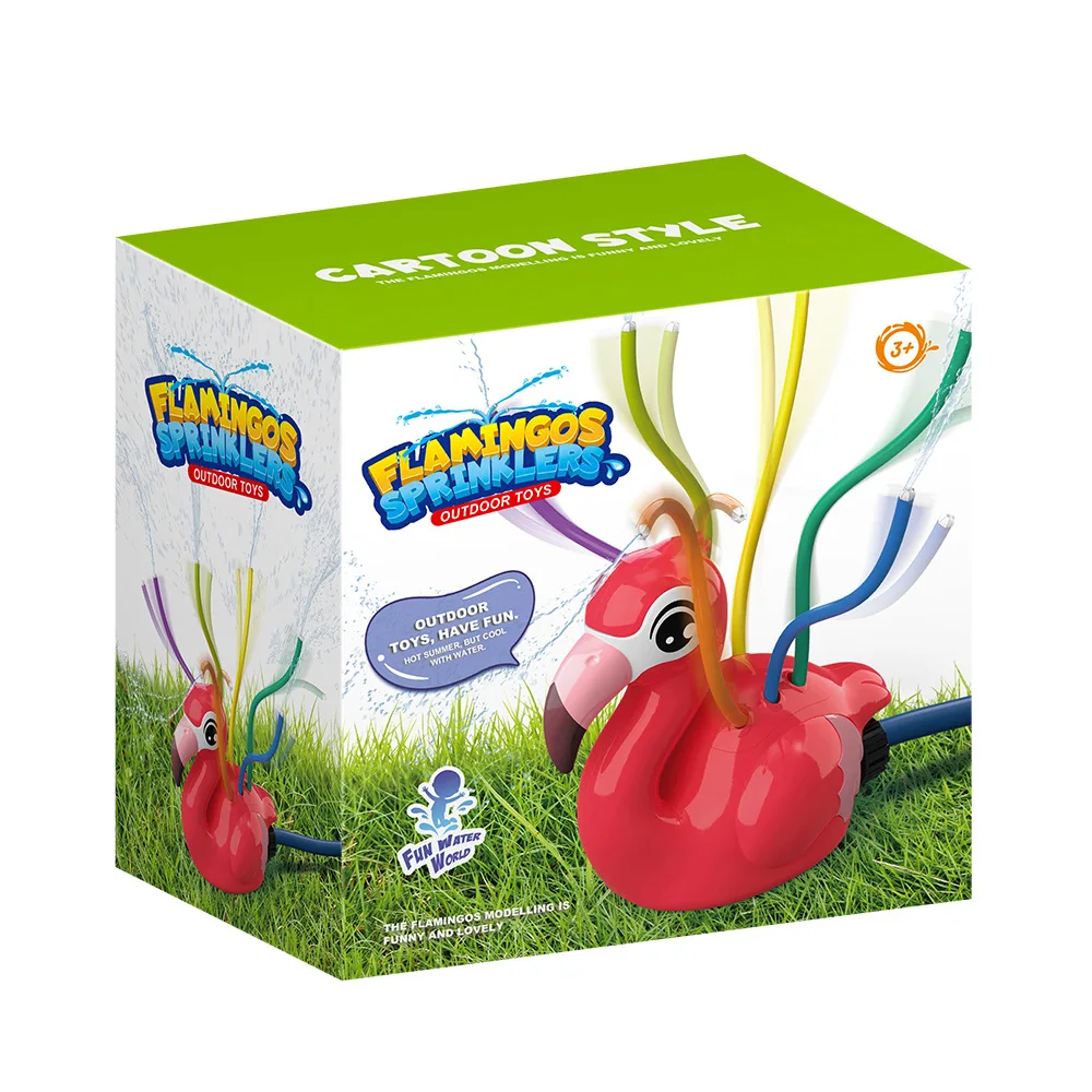 Flamingo Cartoon Sprinkler Sum - مراجعة Kids Outdoor Yard Tools وسعره