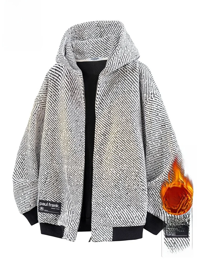 

PaulFrank American Sle Fce Lined Casual Loose Men's Hoodie Cardigan Autumn Winter New Arrival Comfortable Polyester