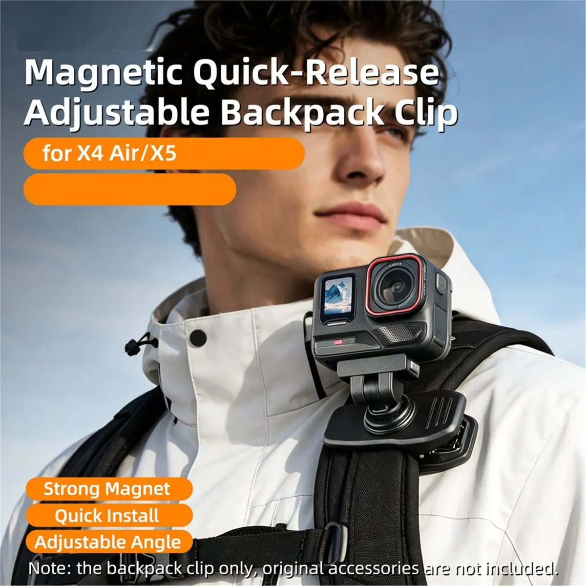 A86G Magnetic Holder Backpack Clip for X4 Air/X5// /1 Rotatable Hands-Free for Cycling Gimbal Accessories