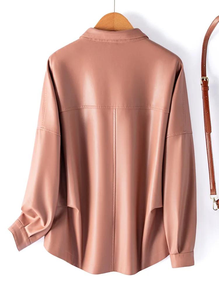 Damska krótka kurtka wiosenno-jesienna w nowym stylu, luźna i prosta, swobodna, temperamentna kurtka skórzana