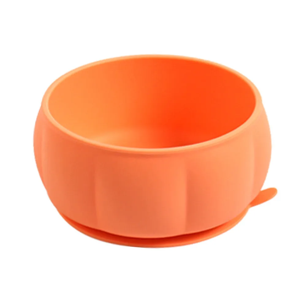 

Baby Silicone Suction Cup Bowl Pumpkin Shaped Feeding Dish Non-Tip Baby Feeding Supplies Healthy Toddler Tableware
