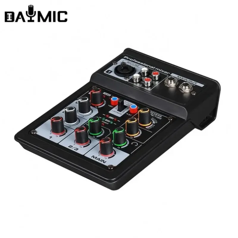 Portable 2 Channels Audio Mixer BTmini usb console interface for musical instrument microphone recording 4 Channels soundcard