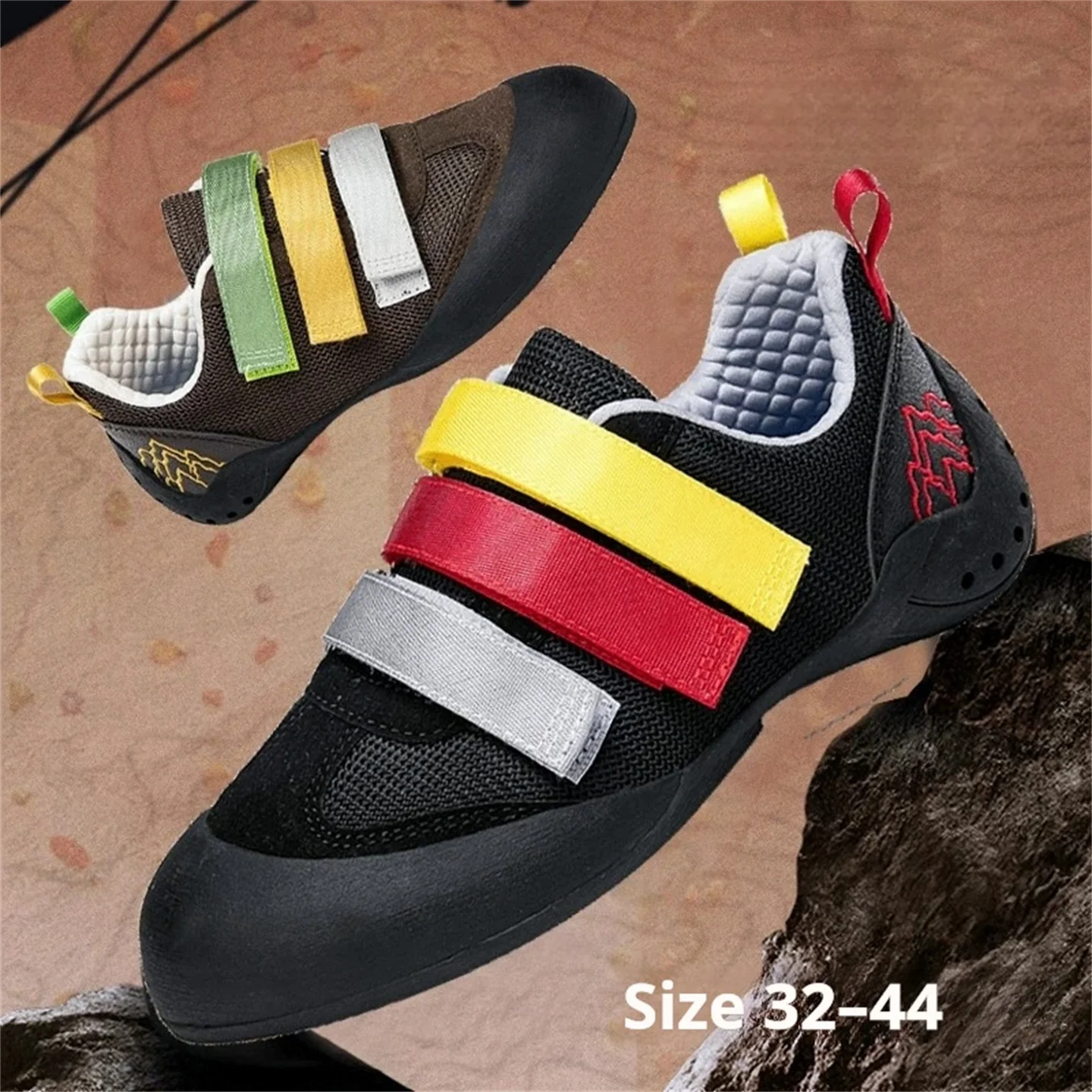 Beginners Indoor Climbing Shoes For Men Women, Outdoor Non-Slip Wear-resistant Bouldering Sneakers, Size 32-44