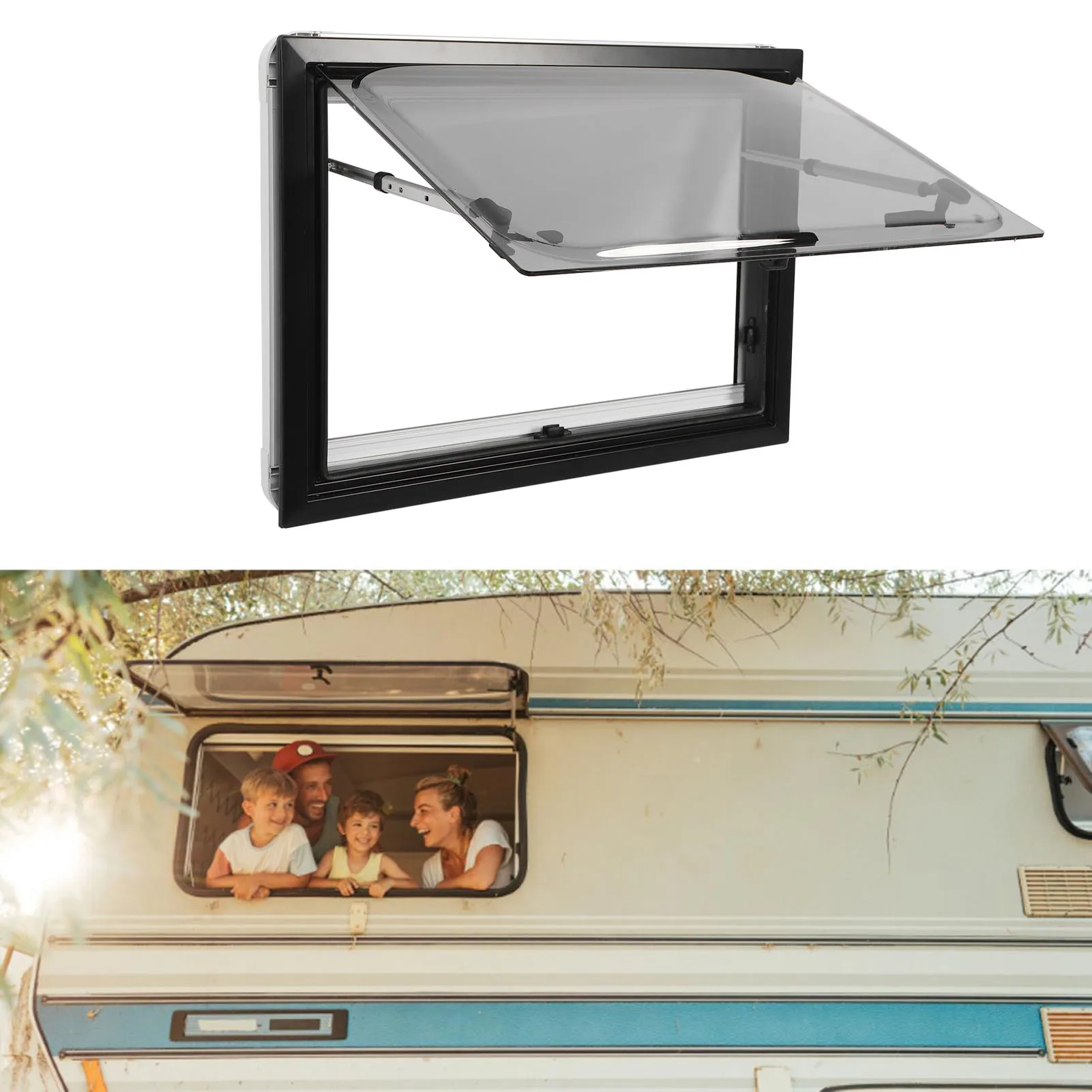 RV دفع خارج نافذة الاكريليك الزجاج العازل الثقيلة سبائك الألومنيوم 28X20in مقاوم للماء نافذة متنقل للمقطورة #2