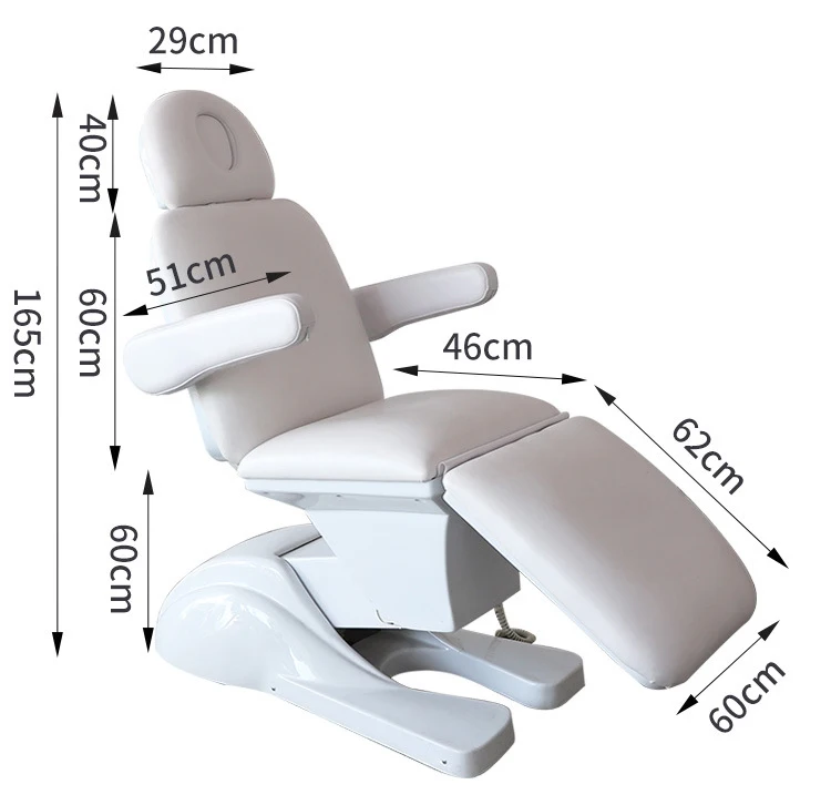 Beauty Salon Furniture White Electric Facial Cosmetic Beauty Bed Chair With 3 Motors