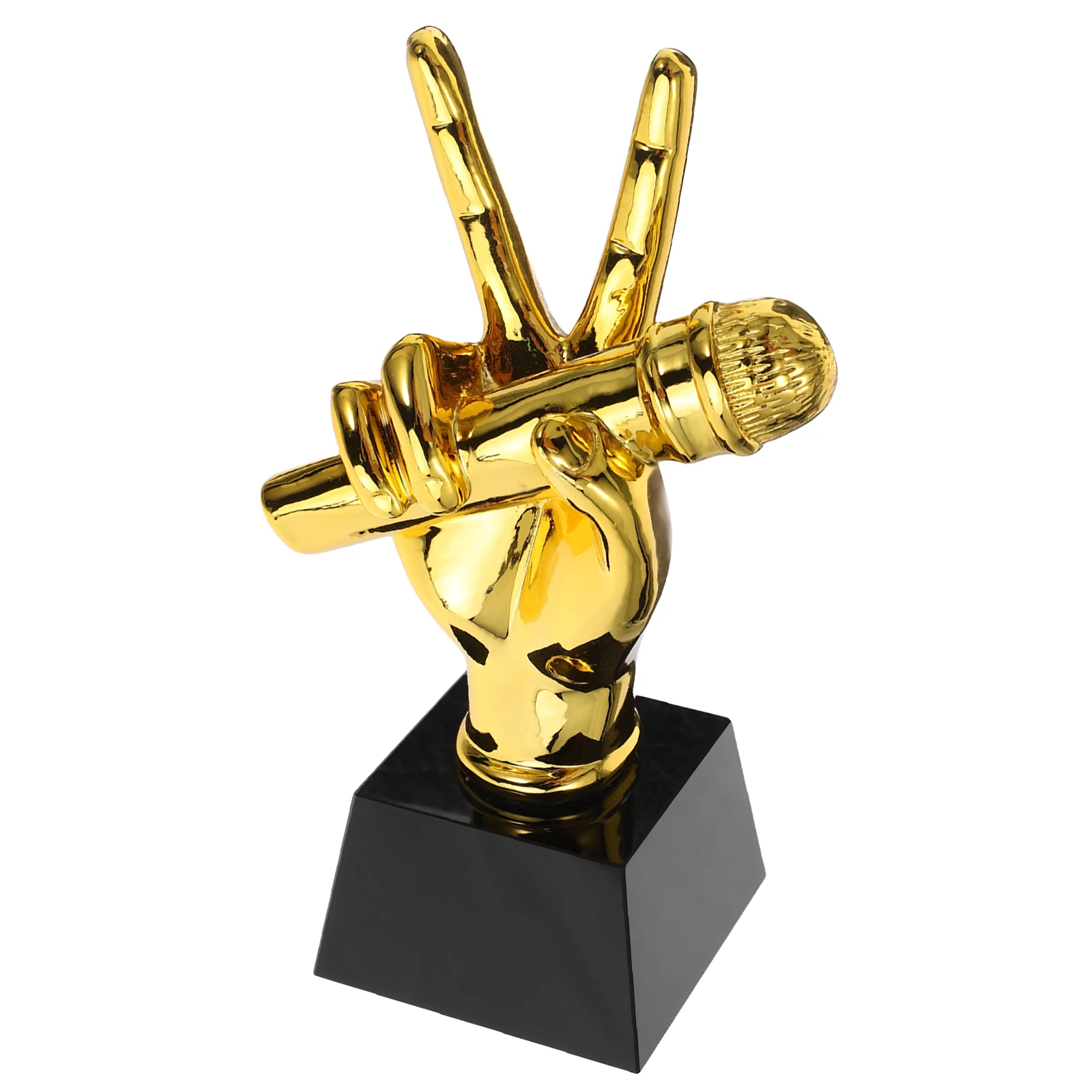 

Microphone Trophy For Singing Competitions School Events Karaoke Parties Resin Award Decorative Centerpiece Unique
