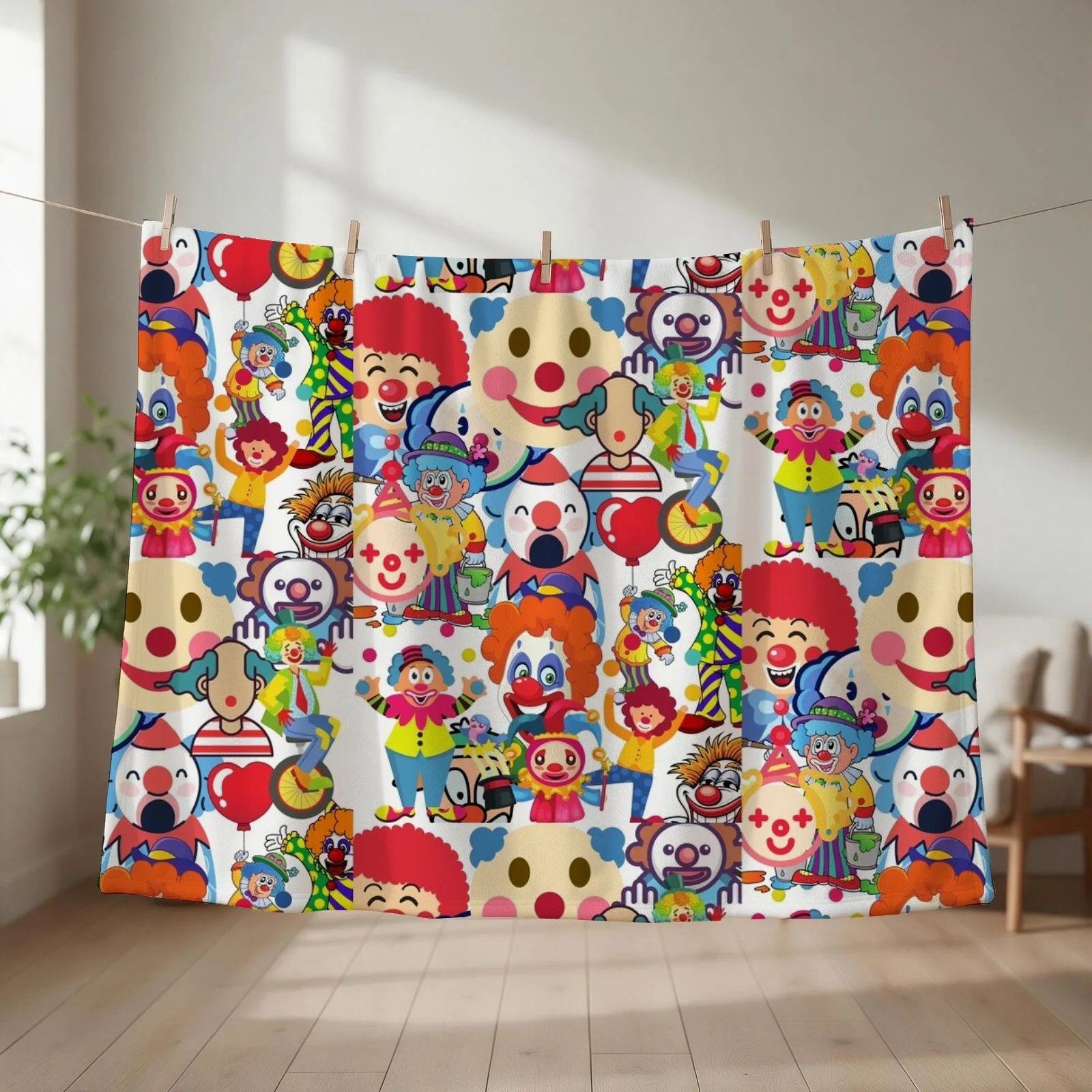 Clown Collection Throw Blanket Camping Sofa Throw Vintage Soft Big Blankets