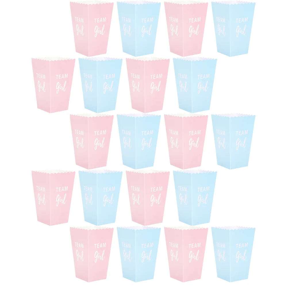 24 Pcs Gender Reveal Popcorn Containers Buckets Party Supplies Pink Decorations Boxes Holder Bulk