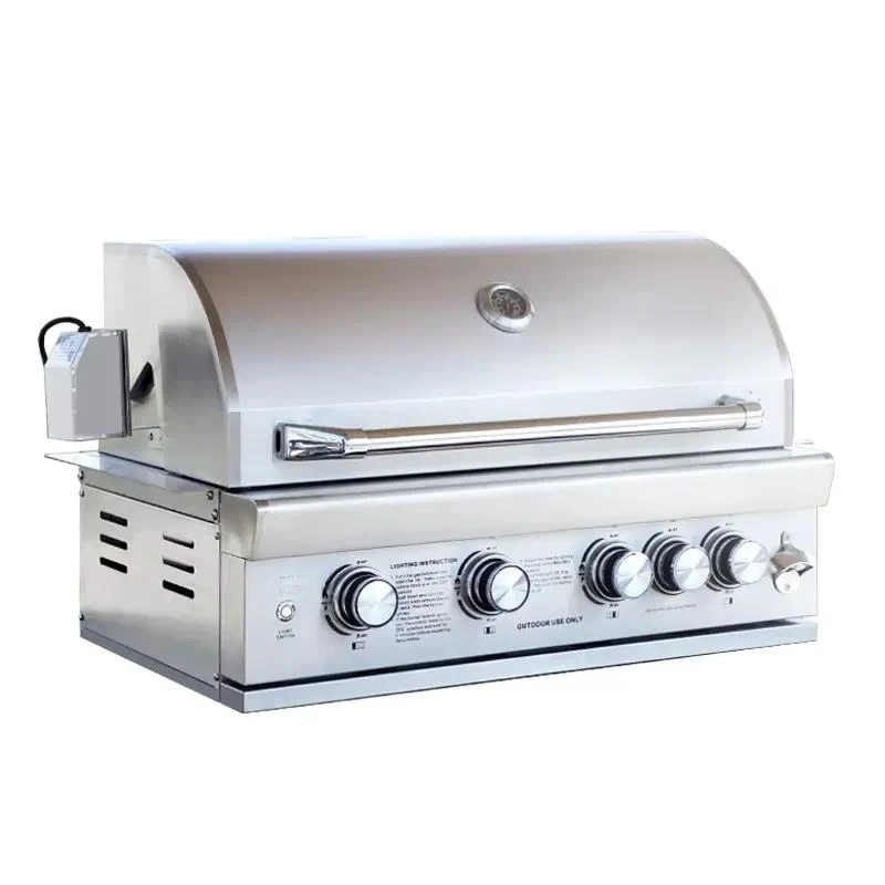 for 304 Stainless Steel Heavy Duty Multifunctional Outdoor Kitchen Built-in Gas Charcoal Dual Purpose BBQ Stove