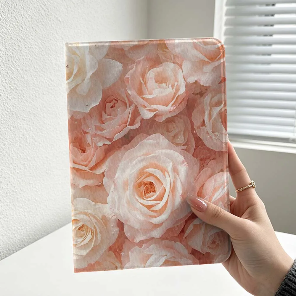 Pink Peony Flowers For iPad Pro Air mini 7 6 5 4 3 2 1 9gen M5 M4 11th 10th A17 Pro A16 Soft Inch Tablet Case Cover 3