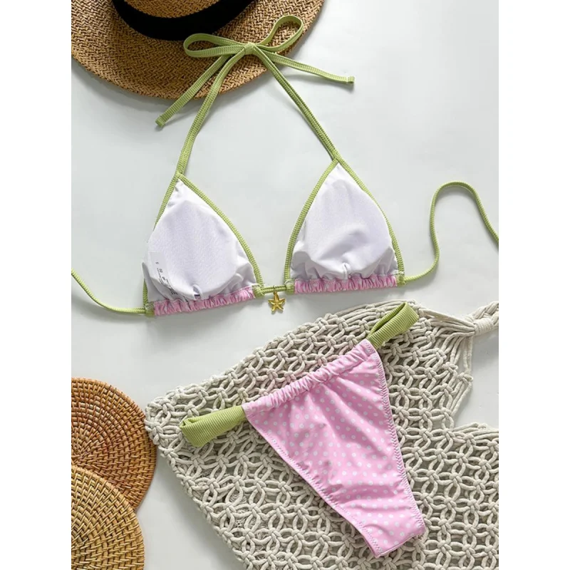 Bikinis 2025, traje de baño Sexy para mujer, traje de baño de retazos, conjunto de Bikini estilo Push Up, Bikini estampado, traje de baño, ropa de playa para mujer