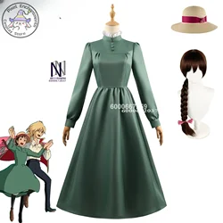 Howl and Sophie Anime Cosplay Costume Unisex Jacket Necklace Coat Full Set Halloween Role Play Party Outfit