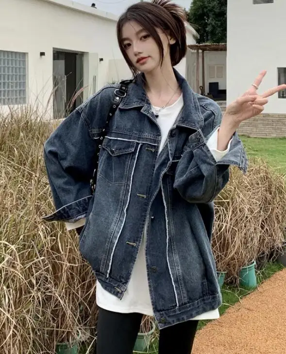 Spring Autumn Street Loose Denim Jackets Men Fashion Short Jacket Girl  Cowboy Clothes