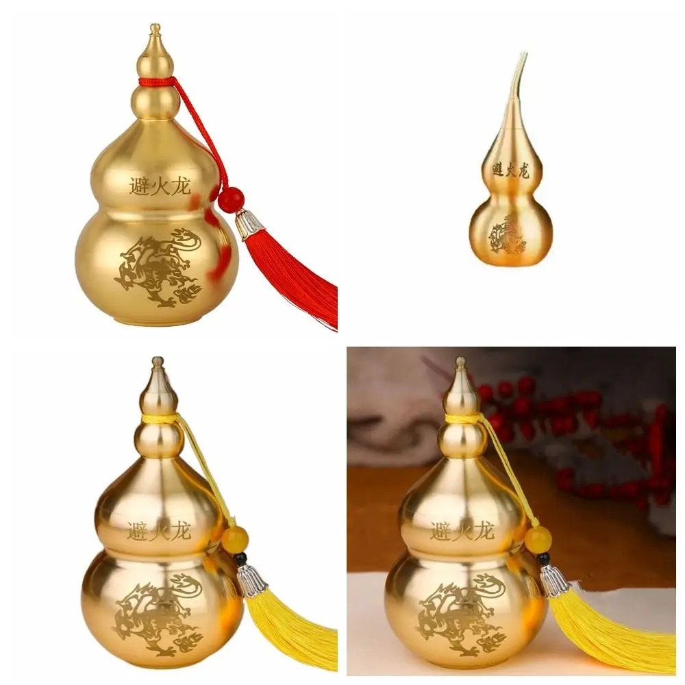 Creative Handicraft Fire-avoiding Dragon Gourd Brass Chinese Style Copper Gourd Smooth Top Open Cover Northwest Corner