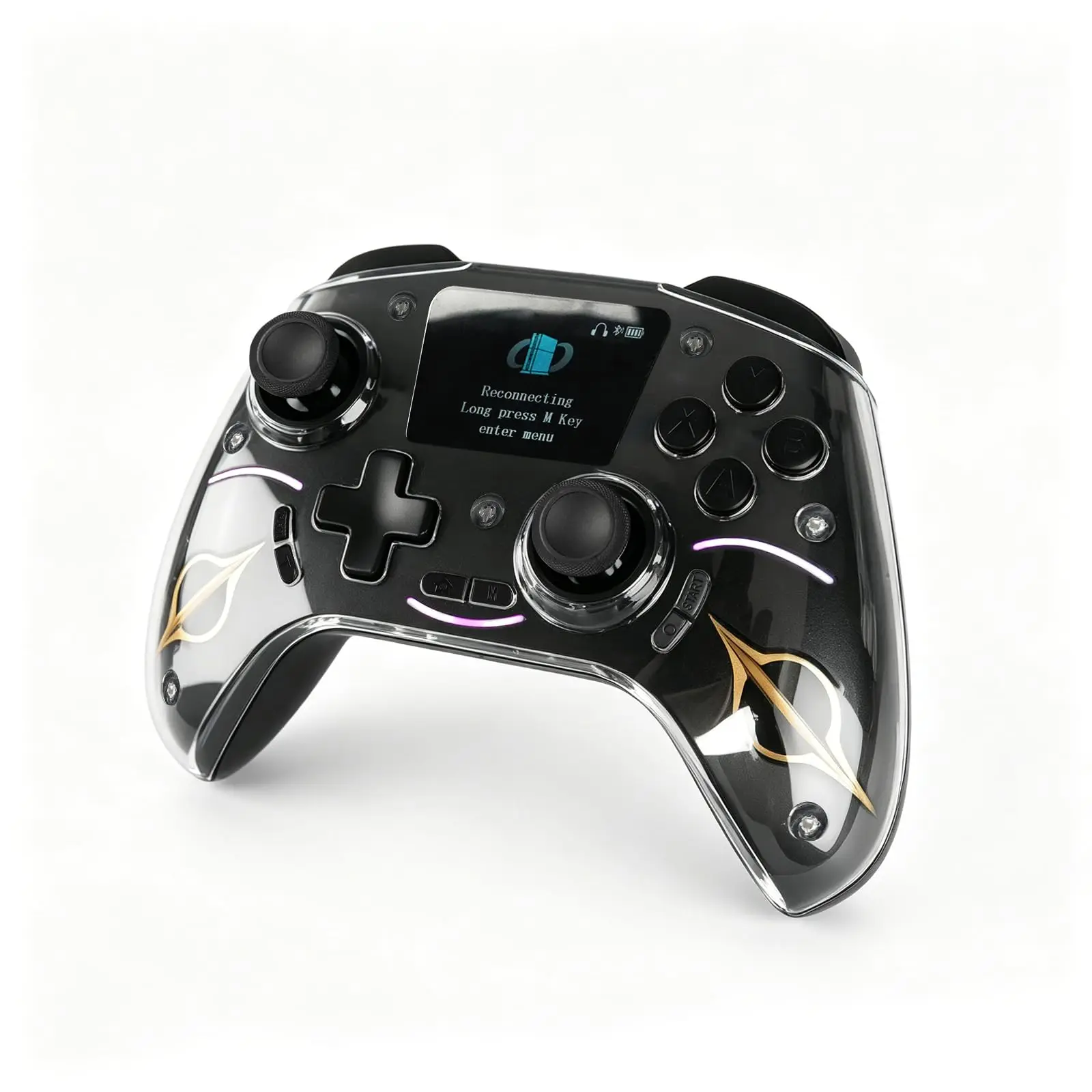 Hall effect Joystick Trigger Smart Screen Wireless Controller For Switch P4 iOS Android PC TV Dual Hall Joystick RGB Light