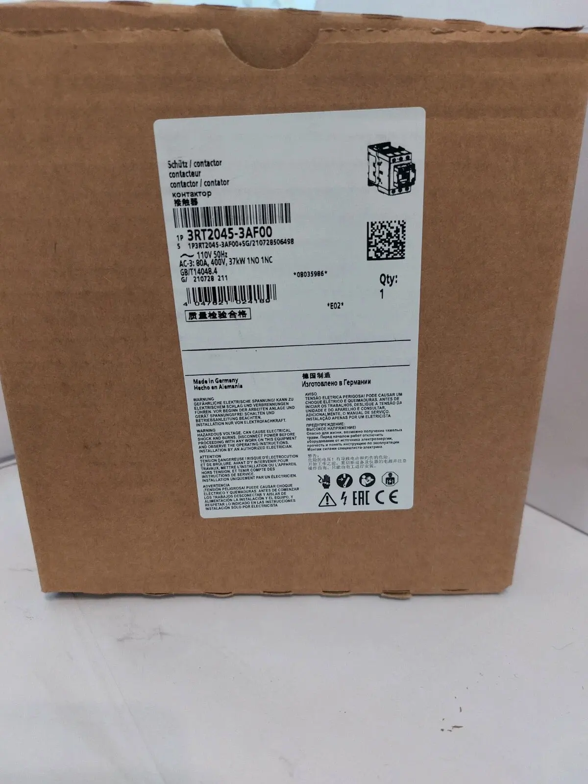 

Brand New 3RT2344-1AF00 3RT2344-1AC20 3RT2344-1AB00 Warranty One-year