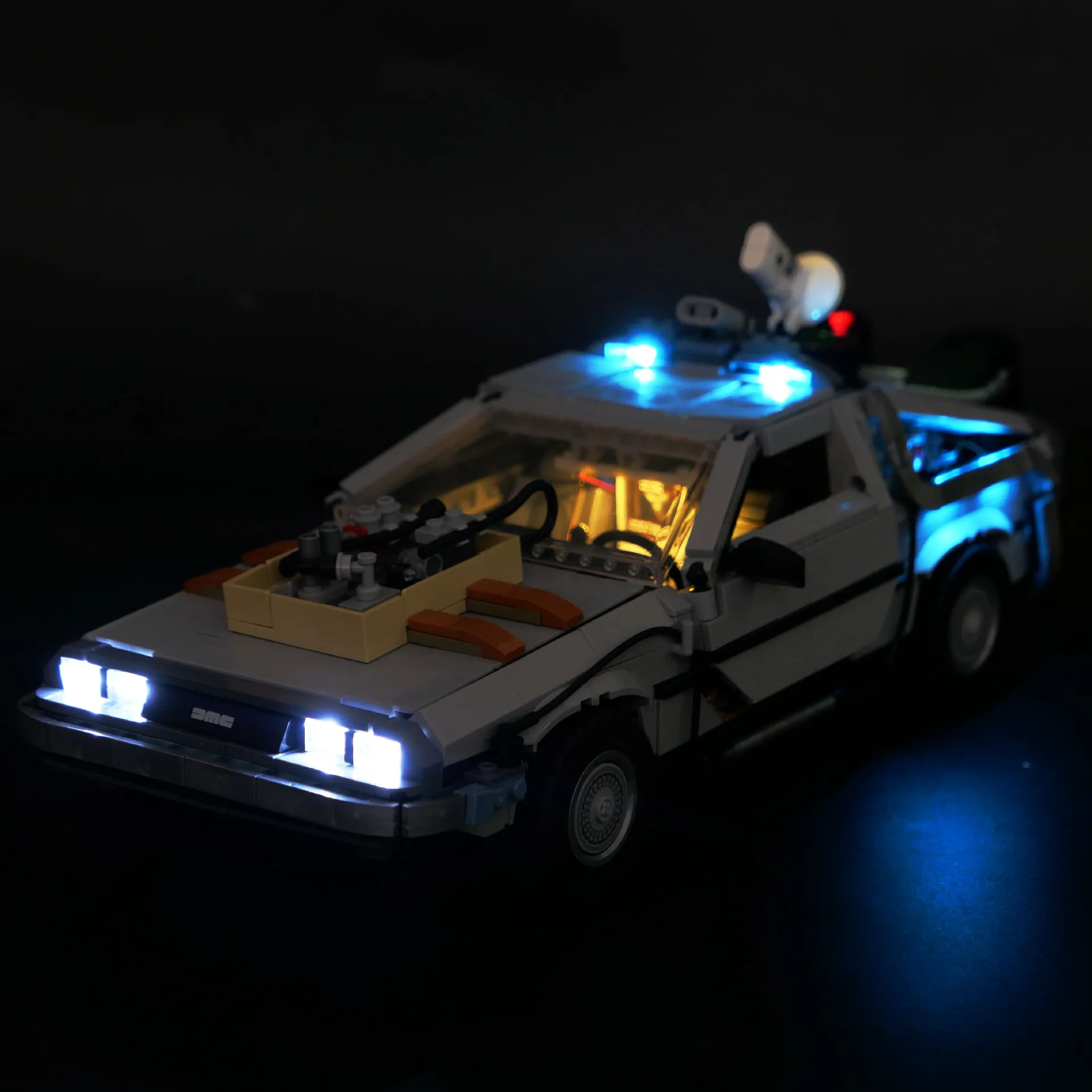 LED lighting 10300 Blocks Back to the Future Time Machine DMC-12 Building Blocks Construction Car Bricks Toys For Children Gifts