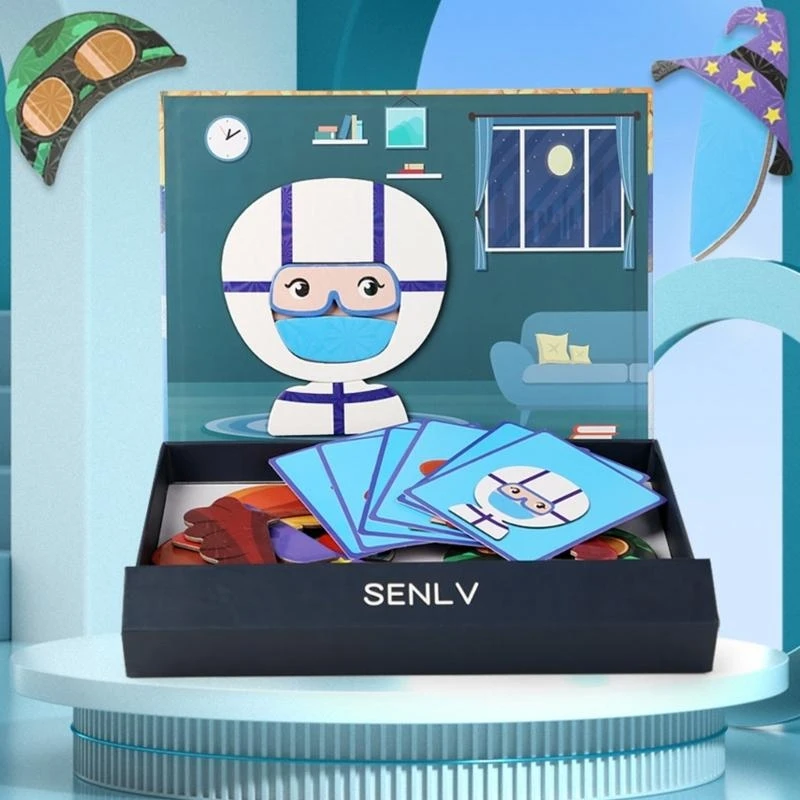 Kinder Feinmotorik Lernen Fünf Sinnesorgane Spielzeug Magnetische Puzzles Spiel Aufklärung Frühe Bildung Spielzeug 15UB