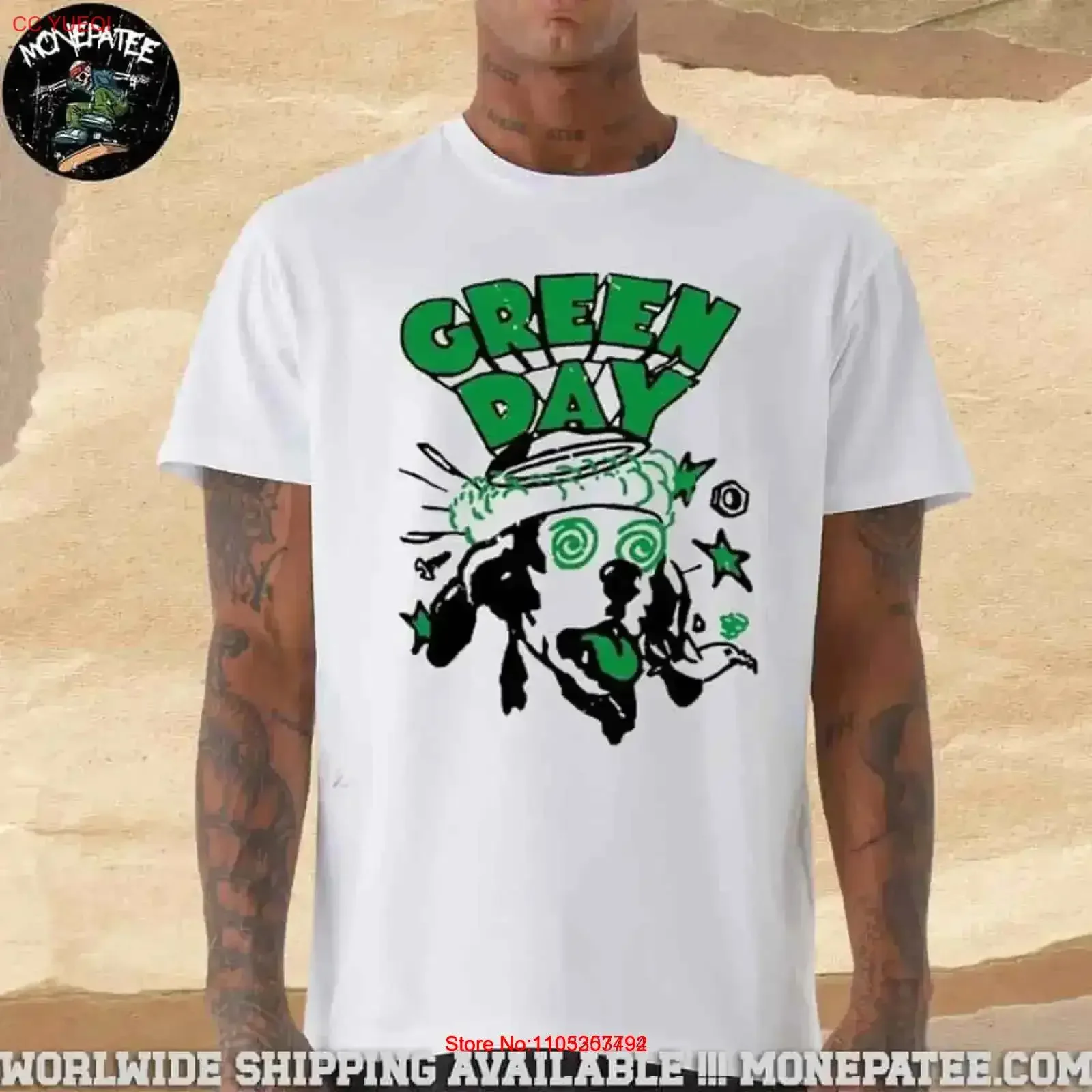 GreenDays Tour 2025 Dizzy Dog Merchandise T Shirt vintage Washed Comfortable fashion Stylish homme Casual designer clothes