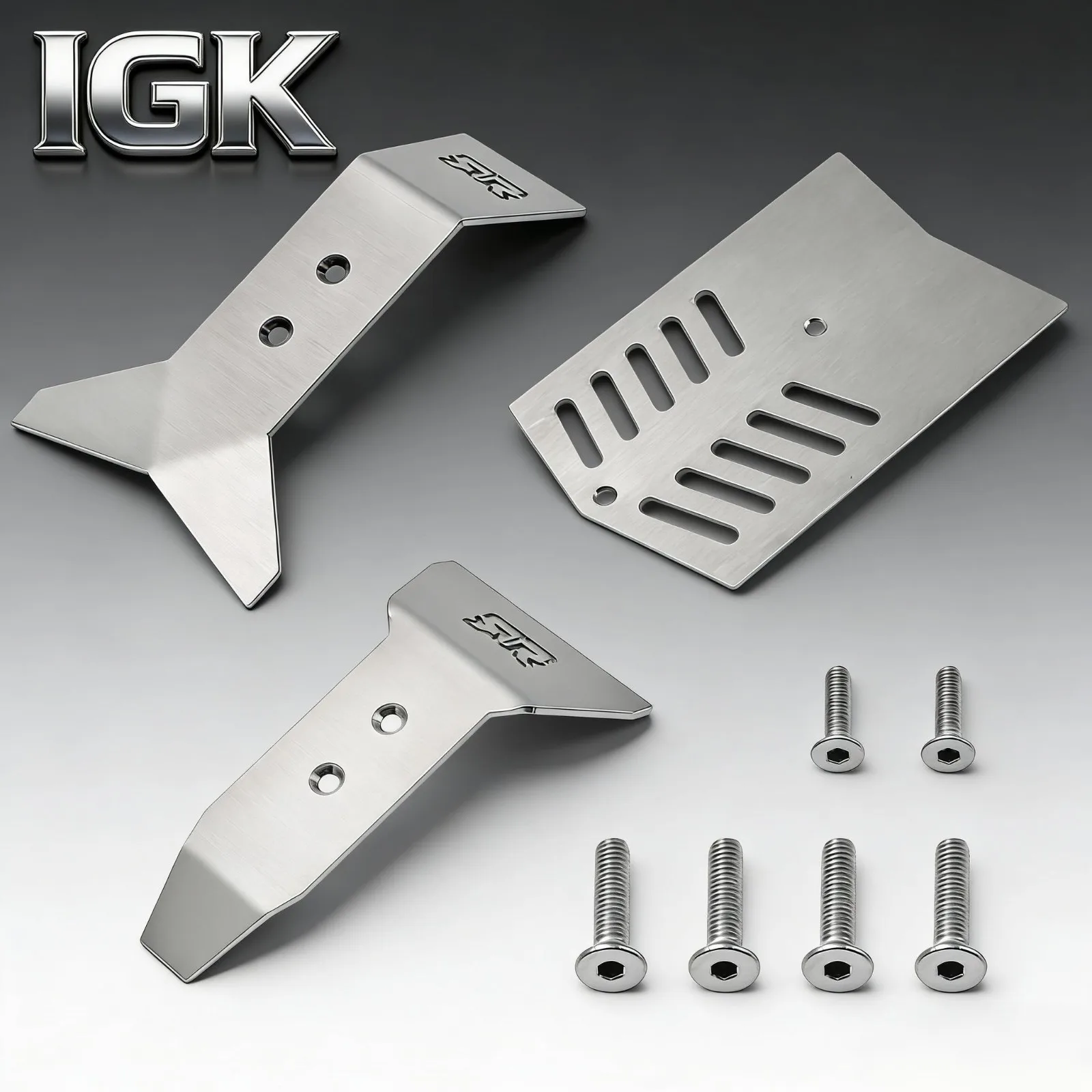AR106017 1Set Stainless Steel Skid Plate - Front/Middle/Rear Chassis Armor for ARRMA 1/8 NERO 6S BIG ROCK BLX Truck