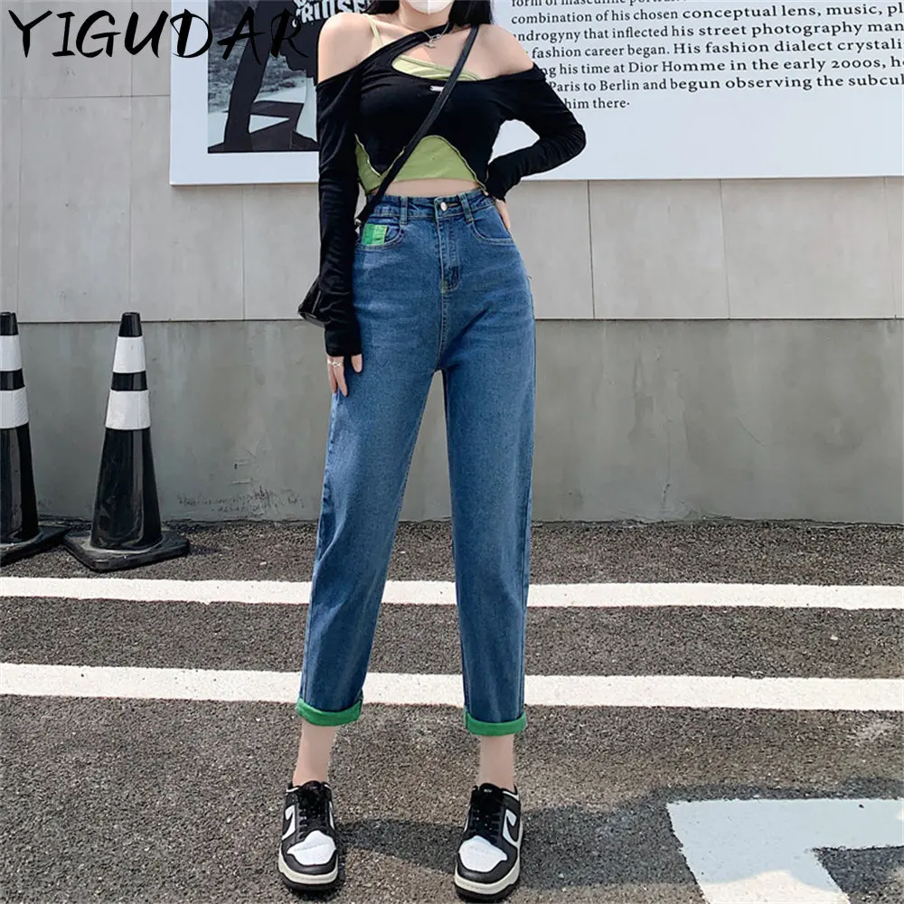 

Jeans Women Streetwear Boyfriend Straight Skinny Ankle Length Female Denim Pants Stretch Trousers Korean Fashion y2k Jeans